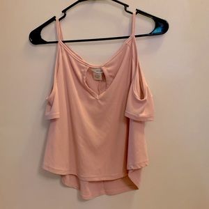 Wet Seal baby pink shoulder exposing top